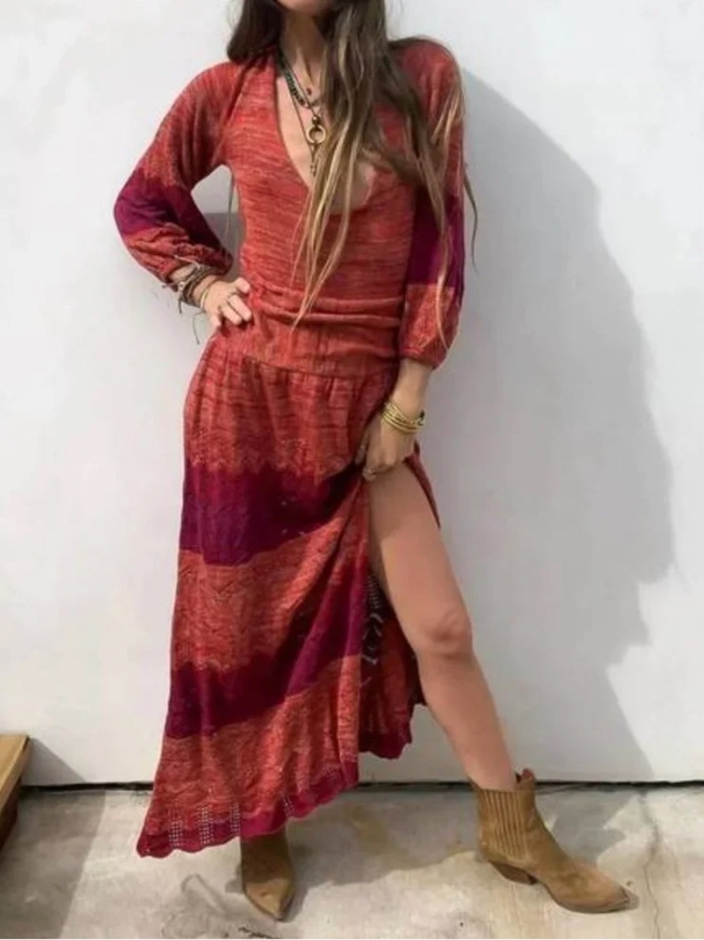 Jen’s Pirate Booty Knit Lapis Maxi Dress- Love Potion- Small- MSRP $398